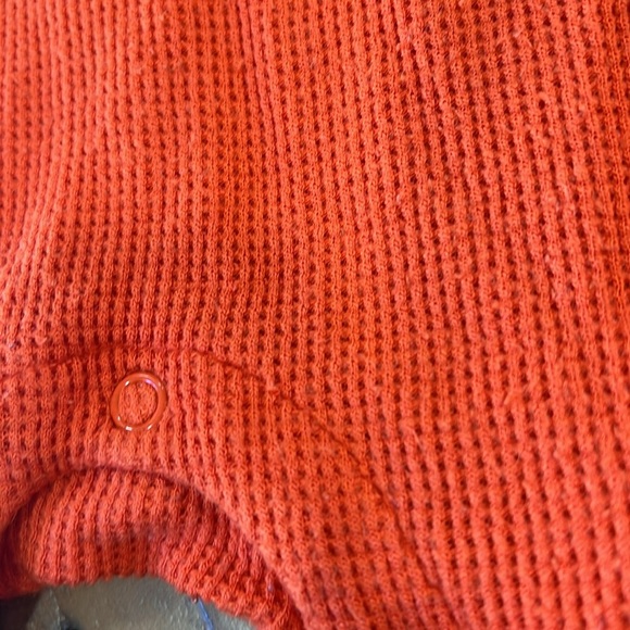 Posh peanut orange waffle bamboo romper - Picture 4 of 8